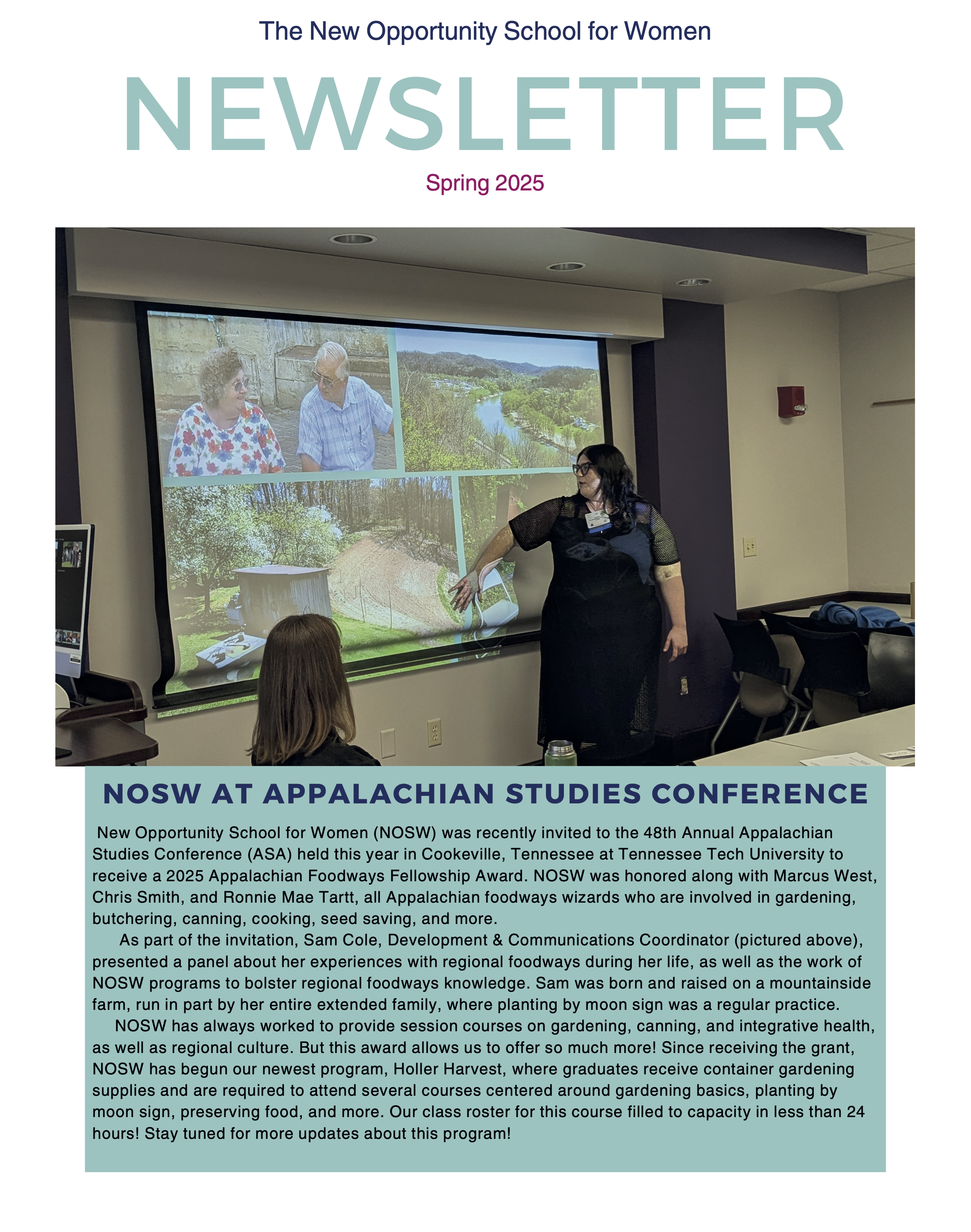 Spring 2025 Newsletter front page